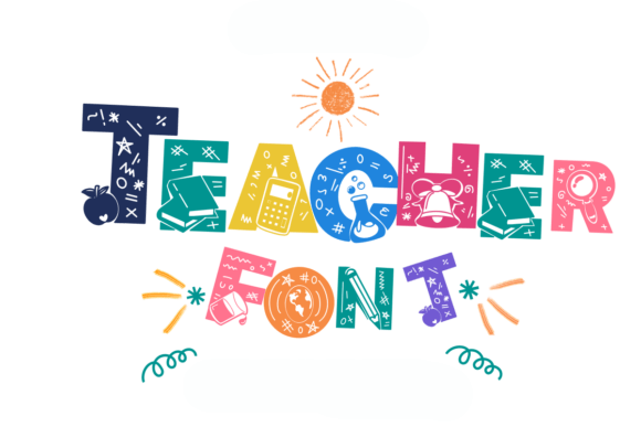 Teacher Font: Bold, Doodle-Filled Letters for Education Projects